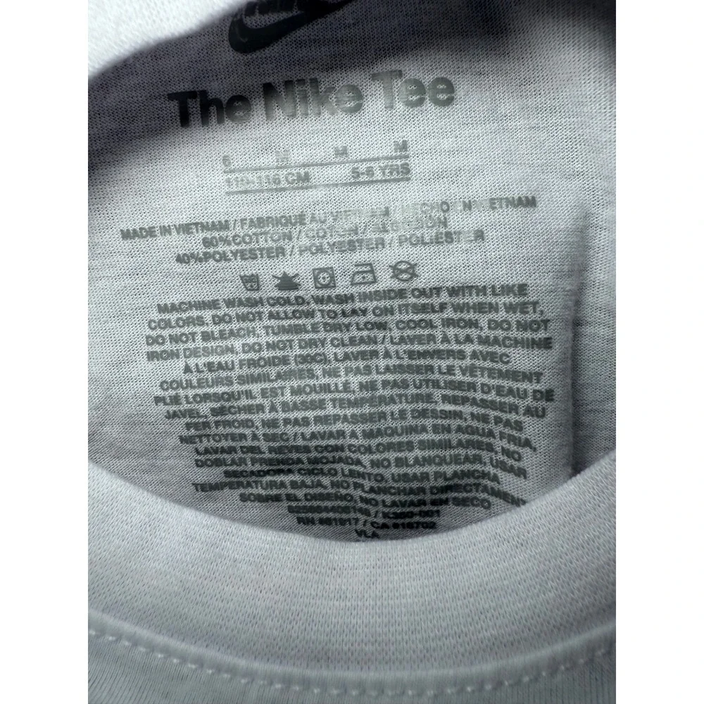 Nike Air Long Sleeve Graphic Tee Boys Size 6 White Just Do It Snowboard